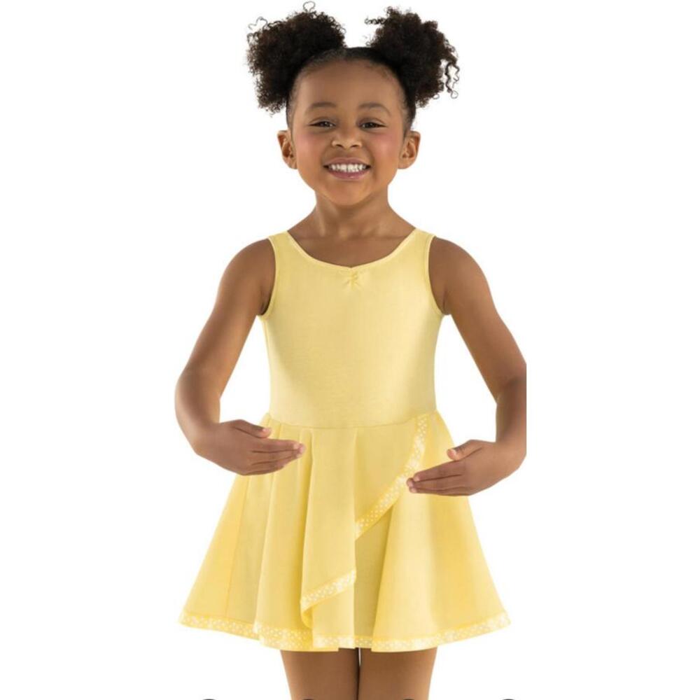 Revolution Dance Recital Yellow Tank Ribbon Dress Size SC. #258